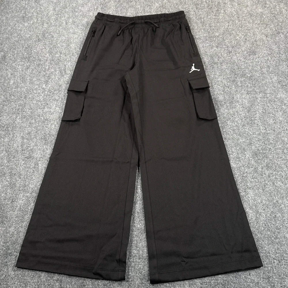 Jordan Girls Large 12-13 Years Cargo Wide‎ Leg Pants Black Utility Jogger NWT